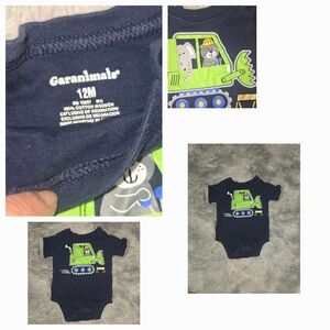 Garanimals Navy Onesie with Green Excavator
